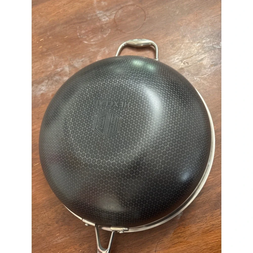 HexClad 12 Inches  Hybrid Stainless Steel Wok with No Lid